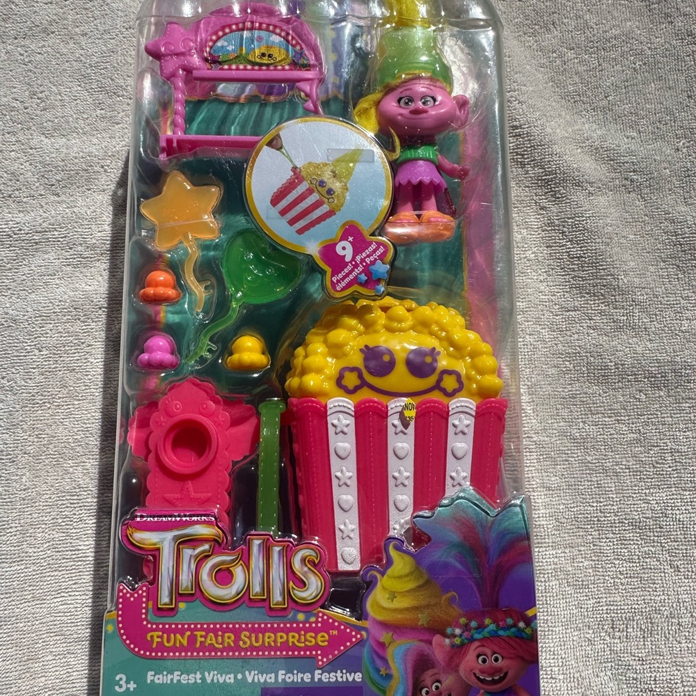 Trolls Pink and Yellow Doll Set with Vibrant Accessories
